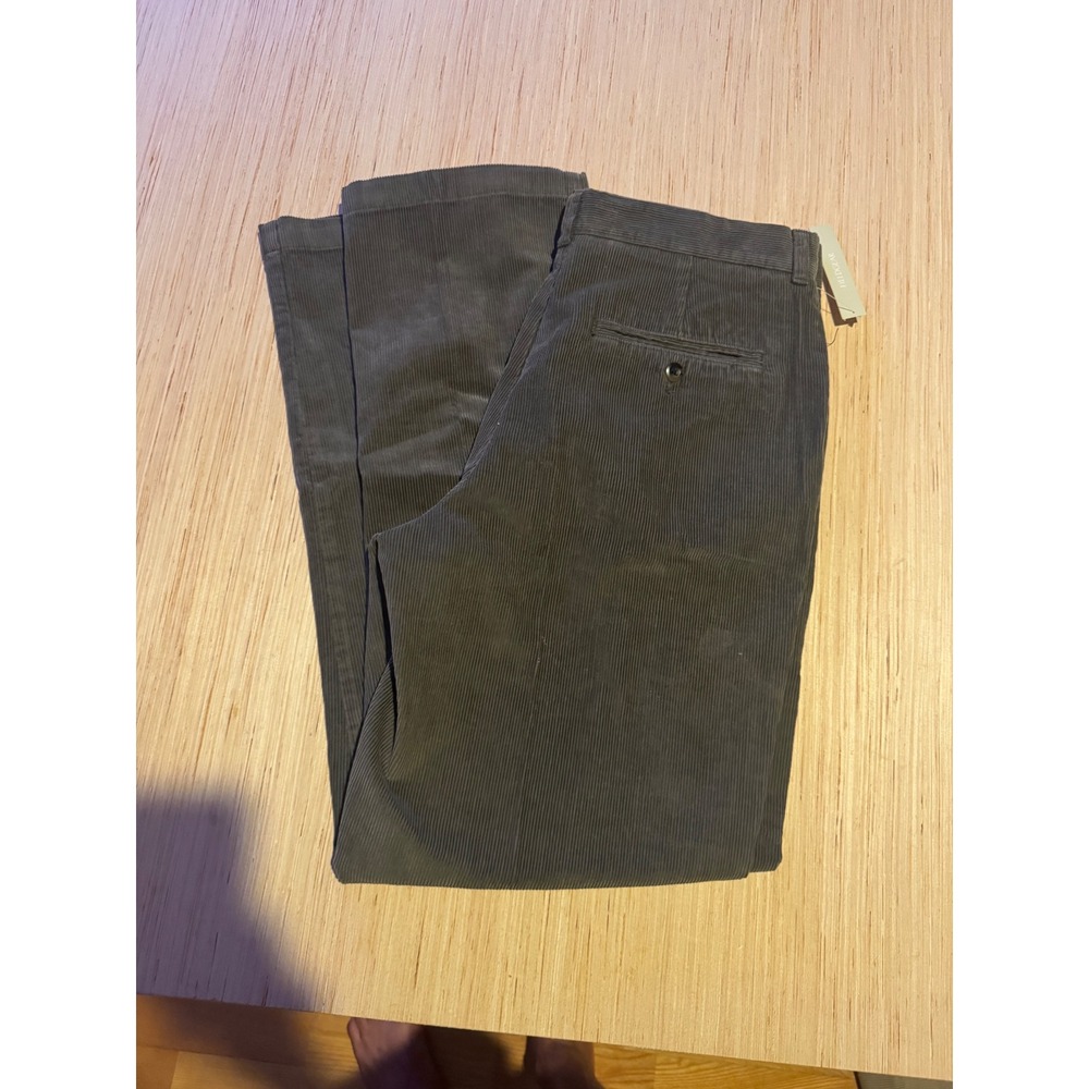 Field Gear Mens Corduroy Pants 34x32 Dark Green Straight Leg Trousers NWT 44